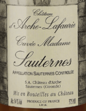 (image for) Arche Lafaurie Cuvee Madame [375ml] 2001 [CT 92] - WAS: $65++